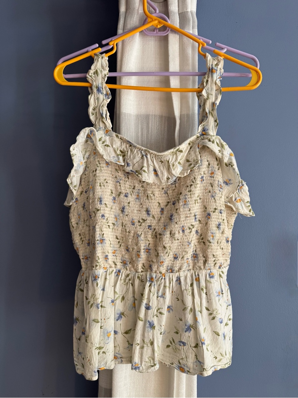 Cream Floral Smocked Sundress